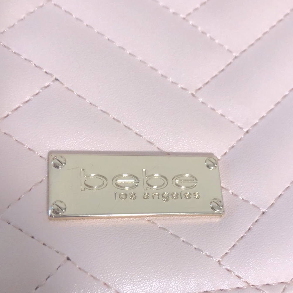 EUC [bebe] Sophia Small Crossbody Bag in Baby Pink w/ Gold/Pink Chain - Picture 7 of 11